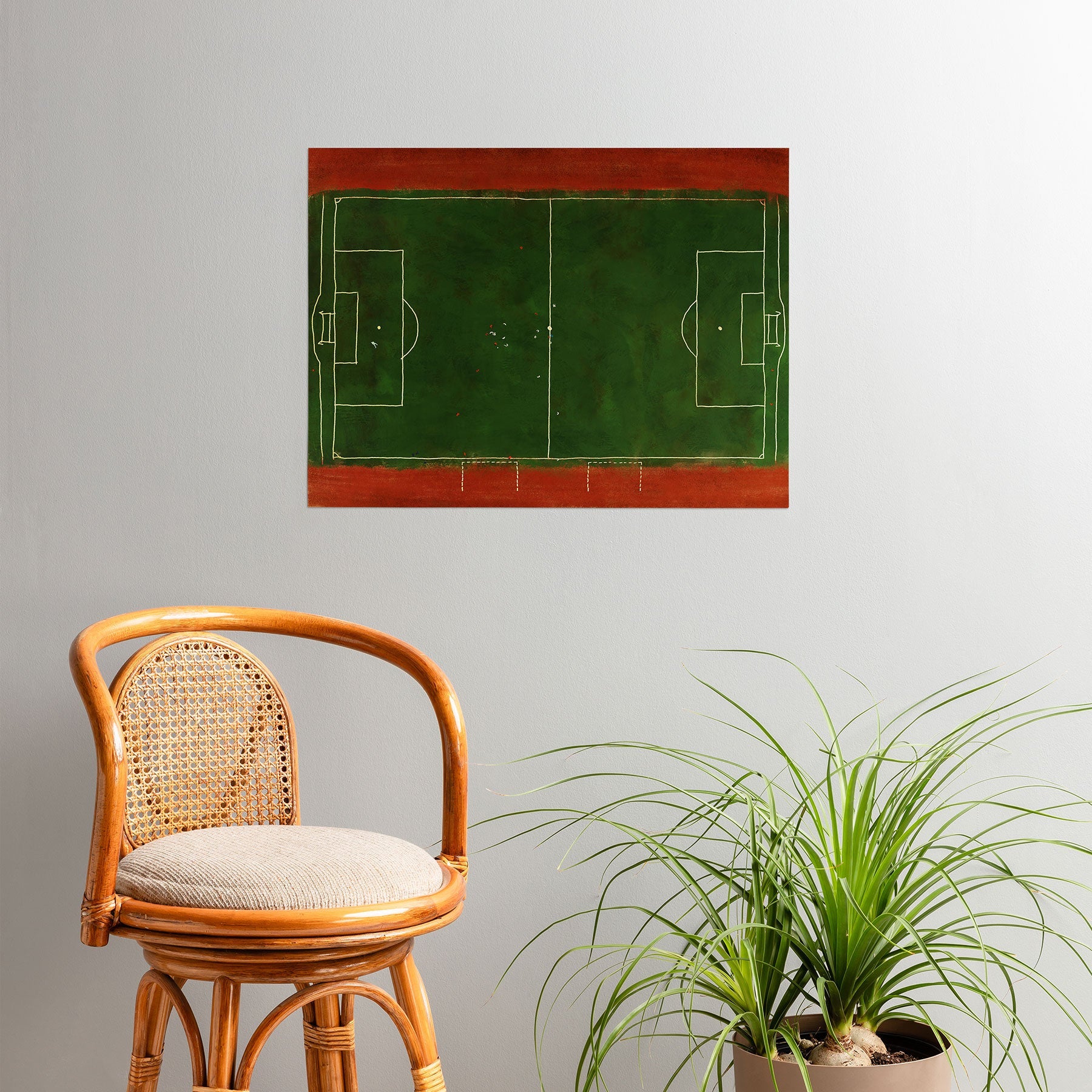Society6 Design Studio Soccer Field Aerial Painting Poster