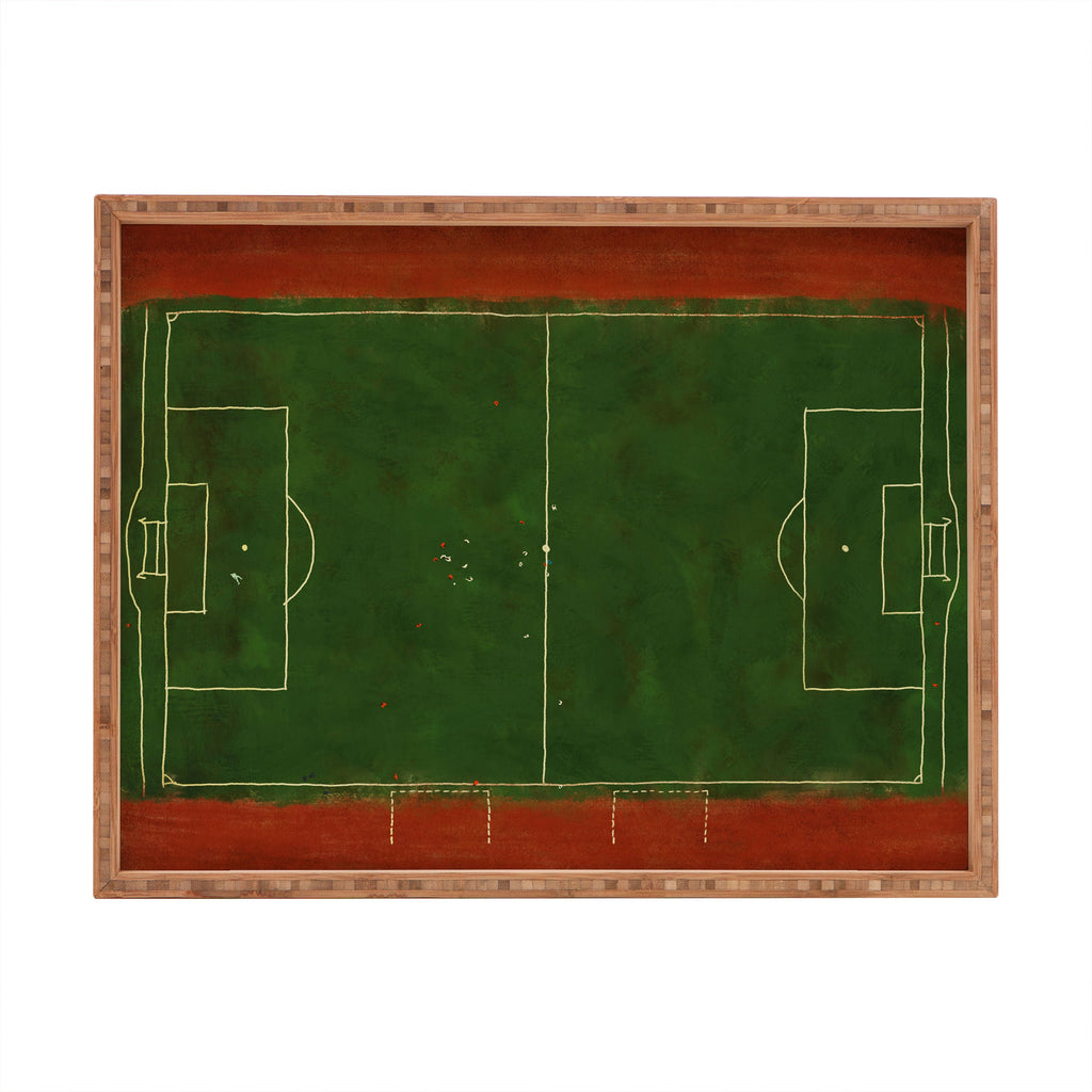 Society6 Design Studio Soccer Field Aerial Painting Rectangular Tray