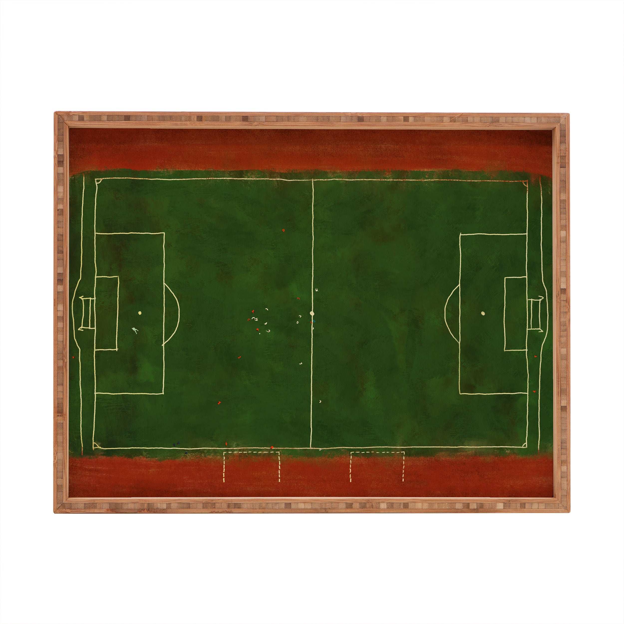 Society6 Design Studio Soccer Field Aerial Painting Rectangular Tray