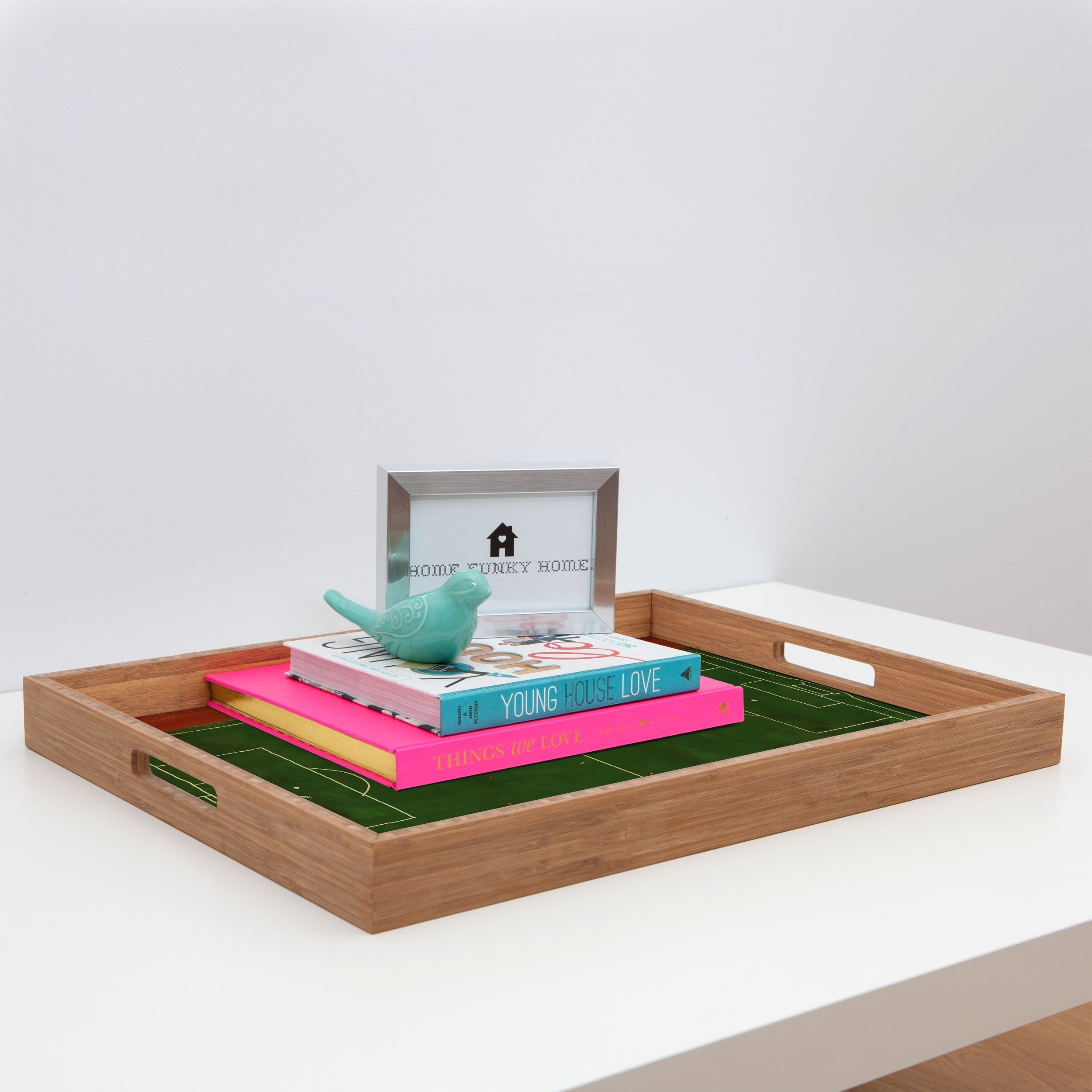 Society6 Design Studio Soccer Field Aerial Painting Rectangular Tray