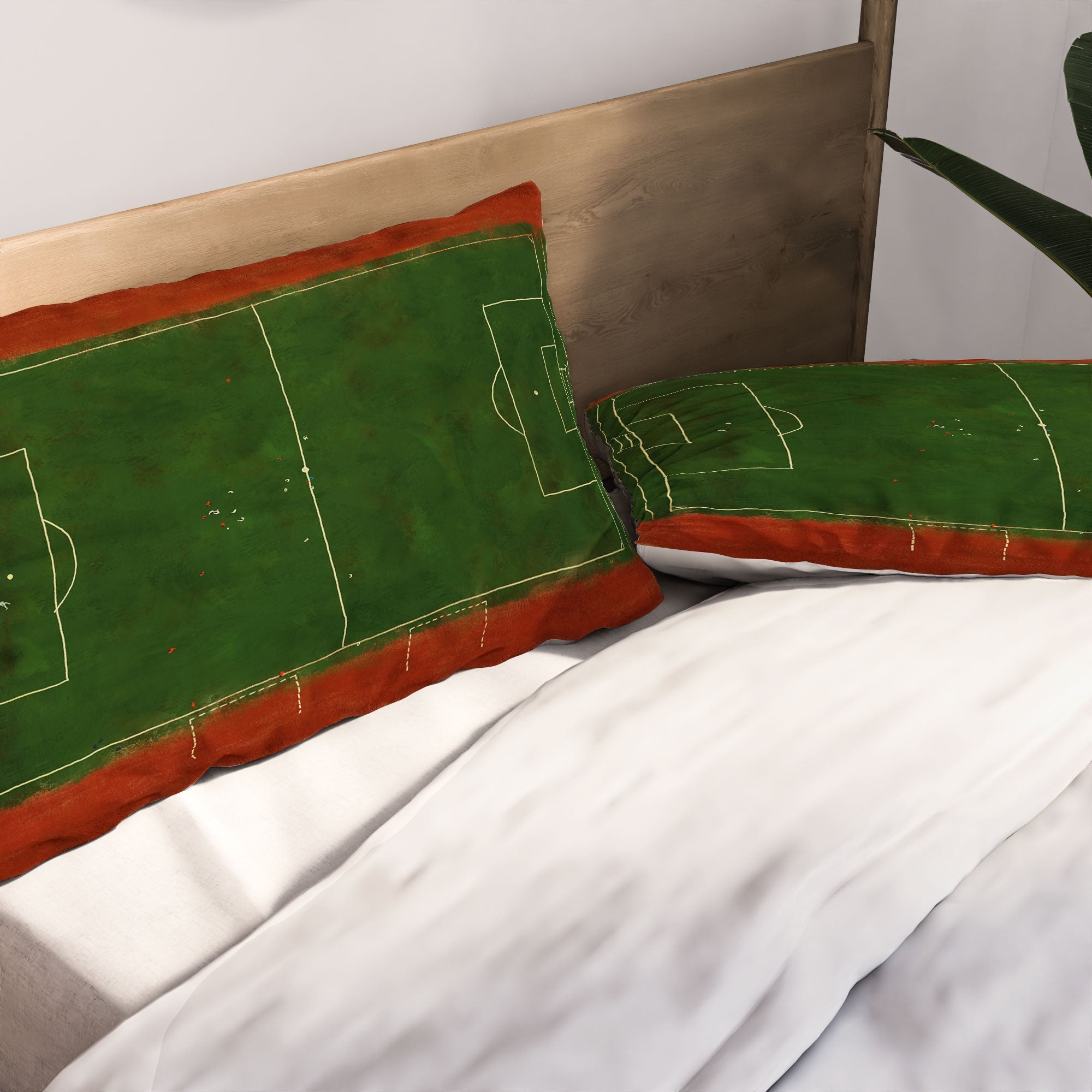 Society6 Design Studio Soccer Field Aerial Painting Pillow Shams