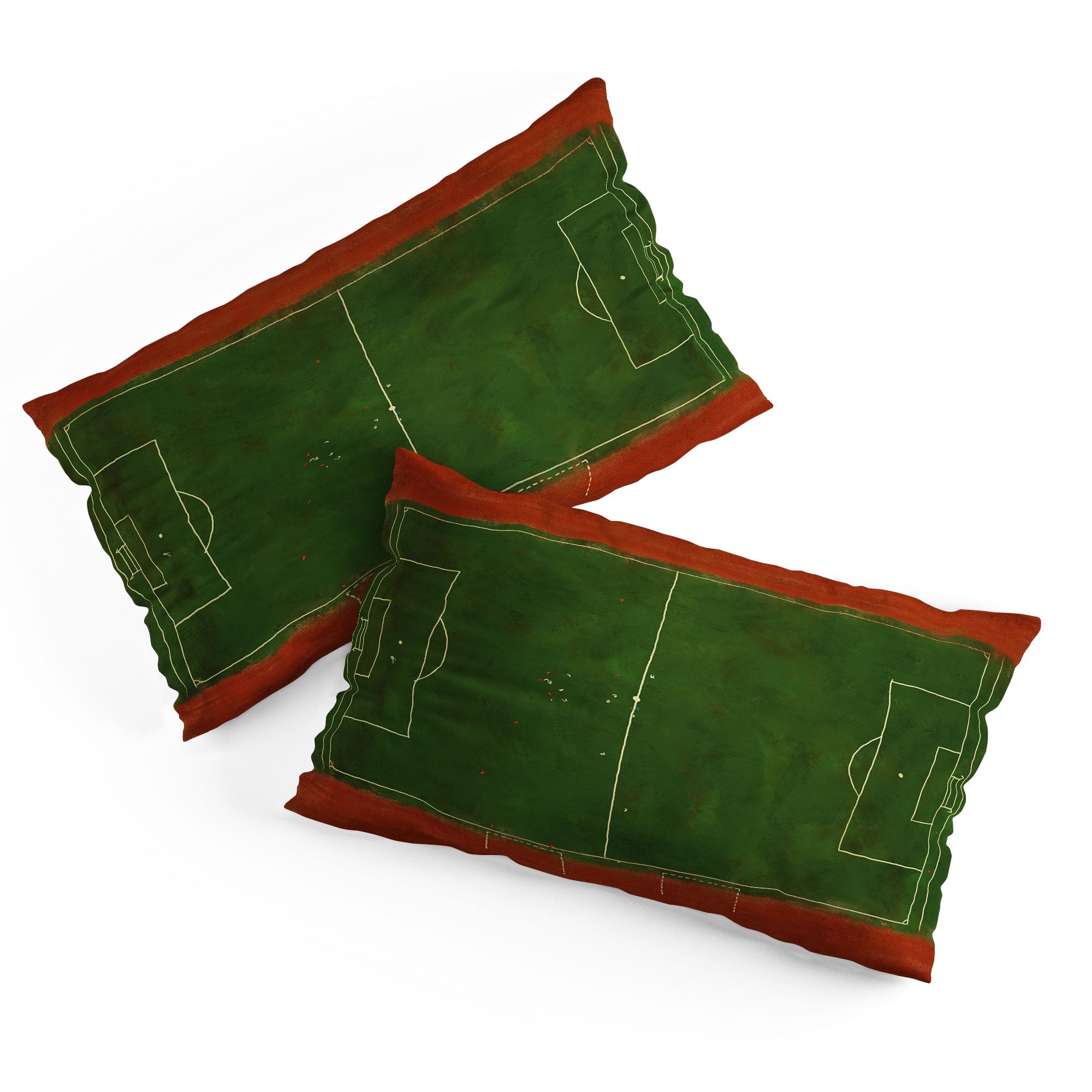 Society6 Design Studio Soccer Field Aerial Painting Pillow Shams