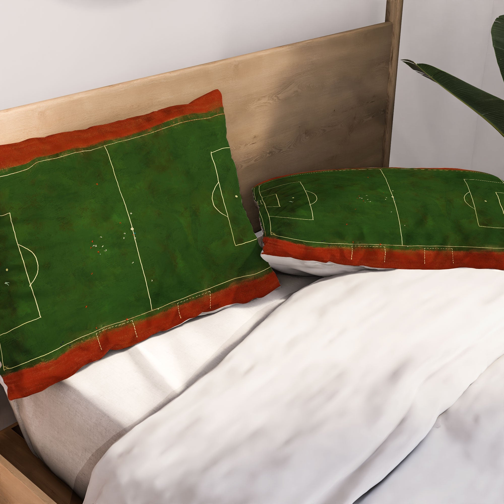 Society6 Design Studio Soccer Field Aerial Painting Pillow Shams