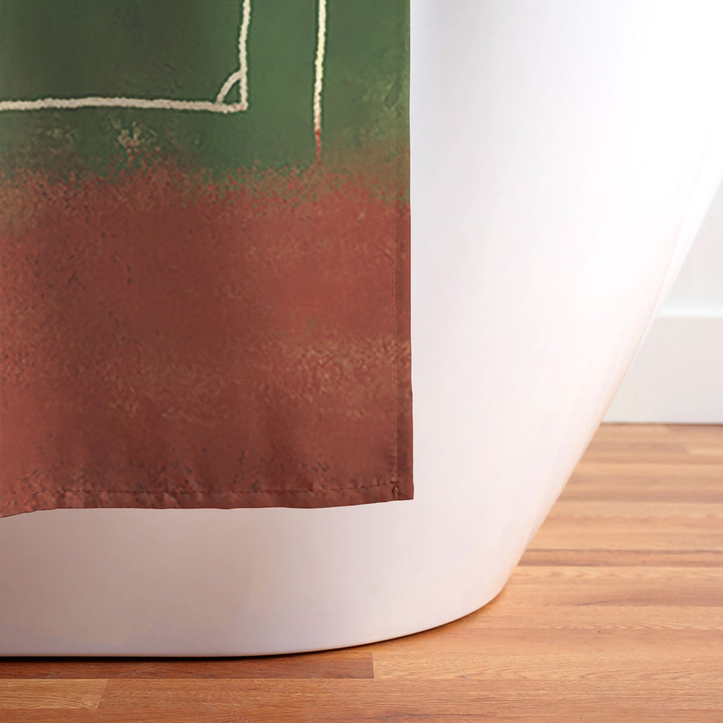 Society6 Design Studio Soccer Field Aerial Painting Shower Curtain