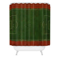 Society6 Design Studio Soccer Field Aerial Painting Shower Curtain
