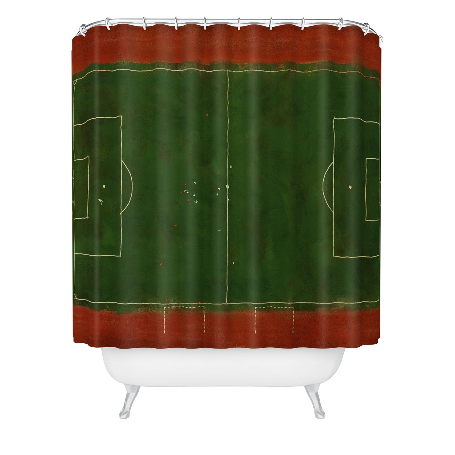 Society6 Design Studio Soccer Field Aerial Painting Shower Curtain