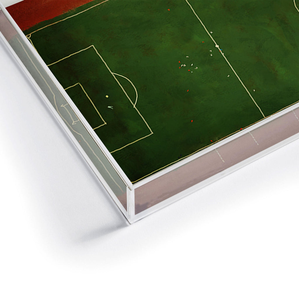 Society6 Design Studio Soccer Field Aerial Painting Acrylic Tray