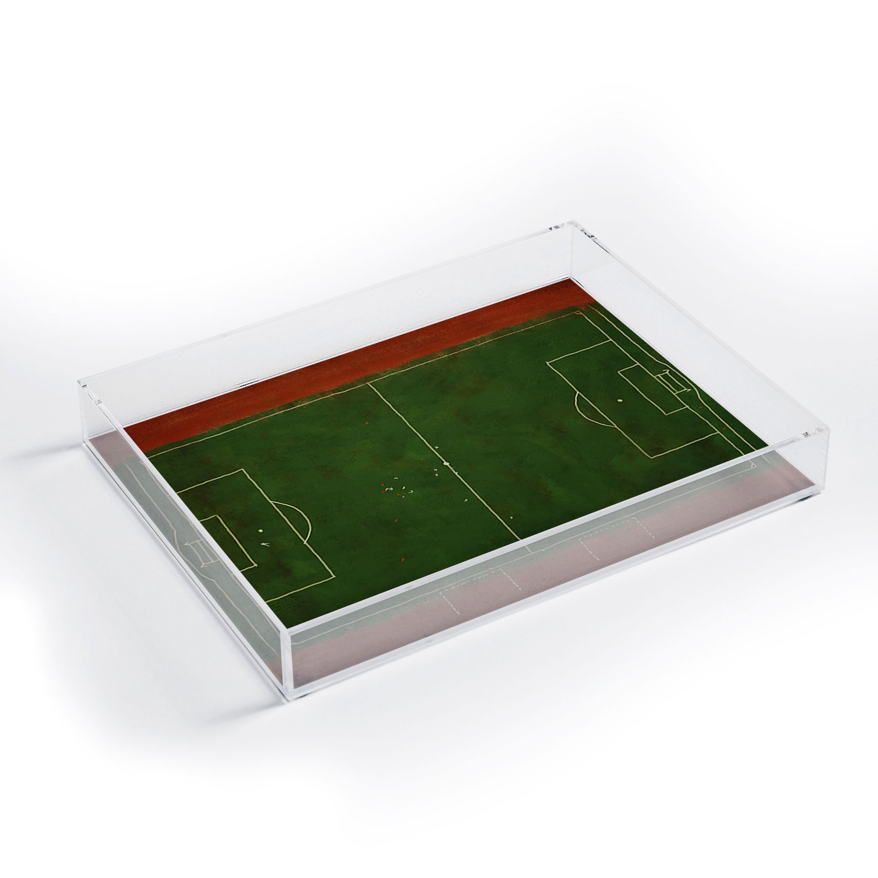 Society6 Design Studio Soccer Field Aerial Painting Acrylic Tray