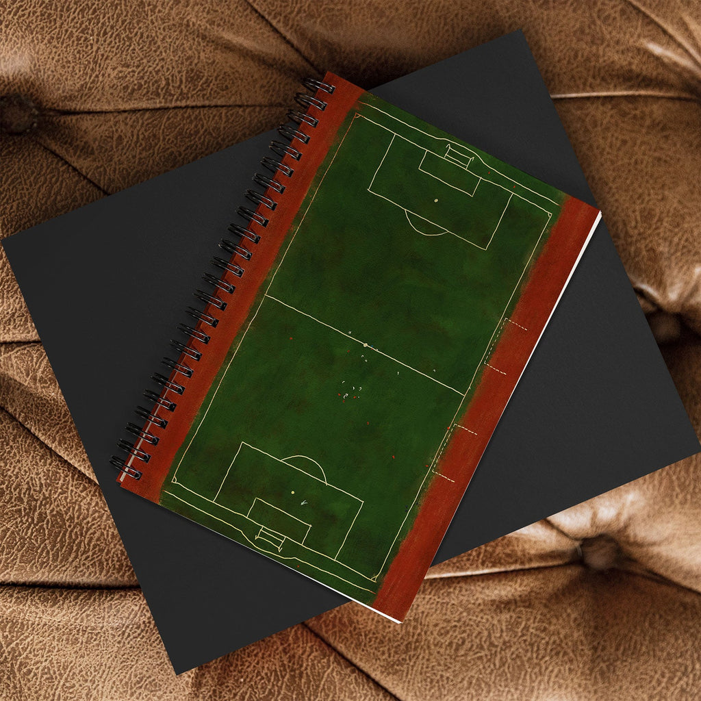 Society6 Design Studio Soccer Field Aerial Painting Spiral Notebook