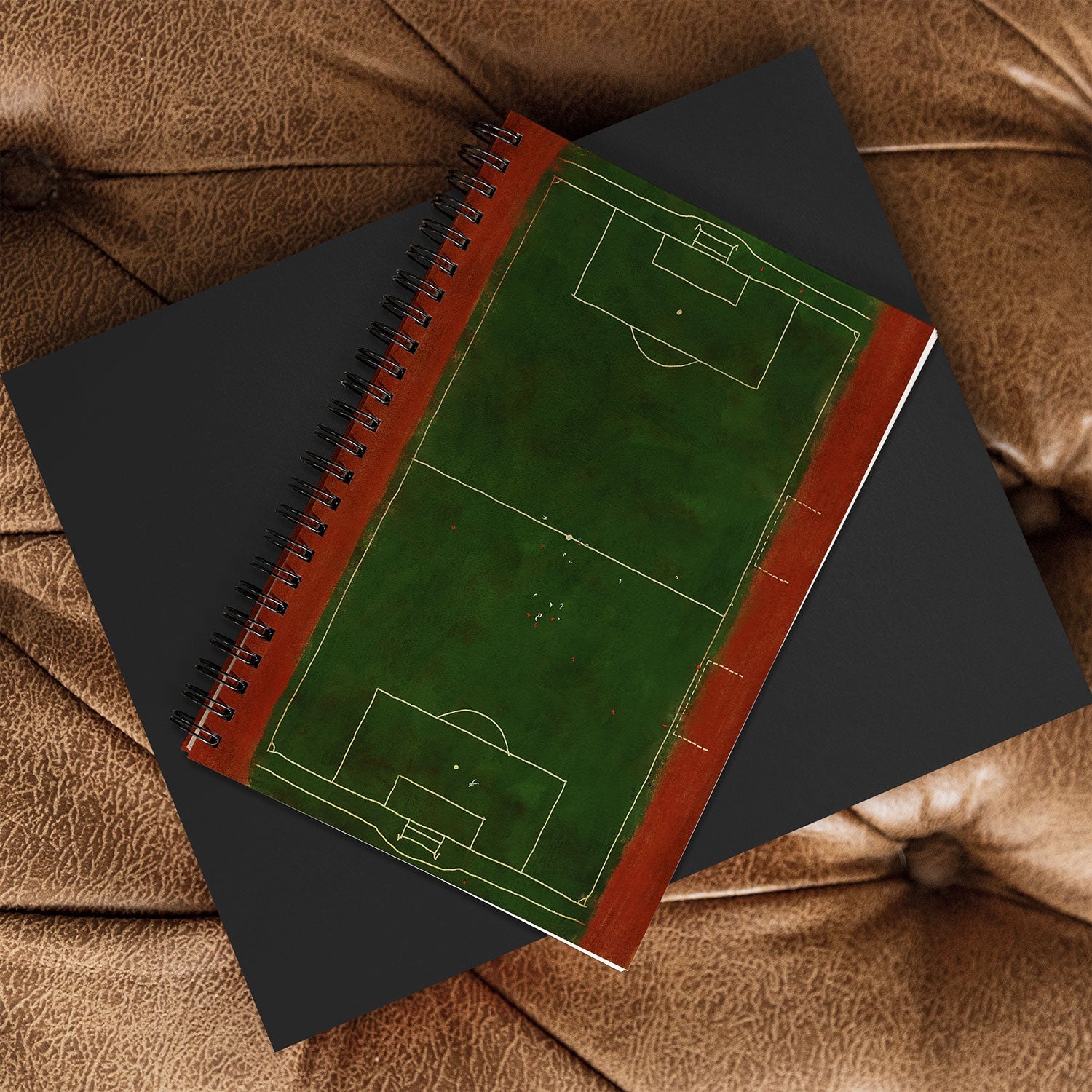 Society6 Design Studio Soccer Field Aerial Painting Spiral Notebook