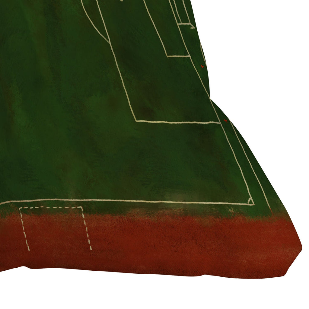 Society6 Design Studio Soccer Field Aerial Painting Outdoor Throw Pillow