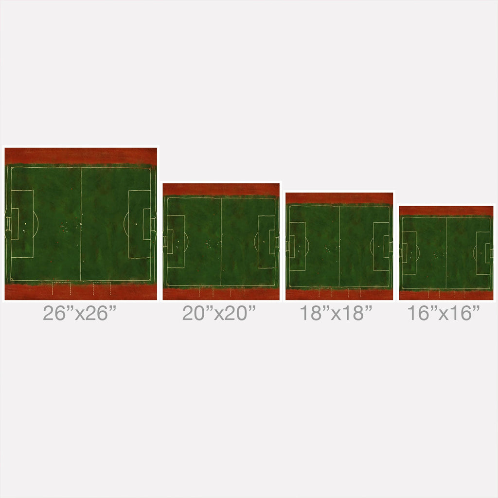 Society6 Design Studio Soccer Field Aerial Painting Outdoor Throw Pillow