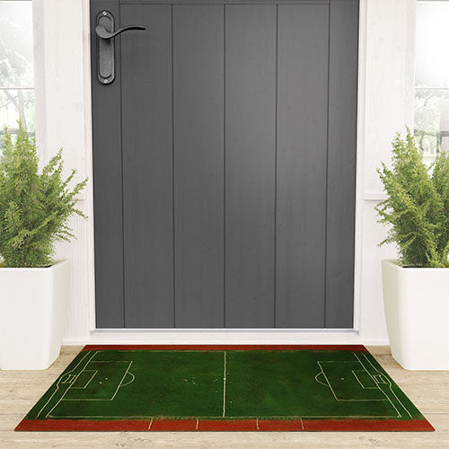 Society6 Design Studio Soccer Field Aerial Painting Welcome Mat