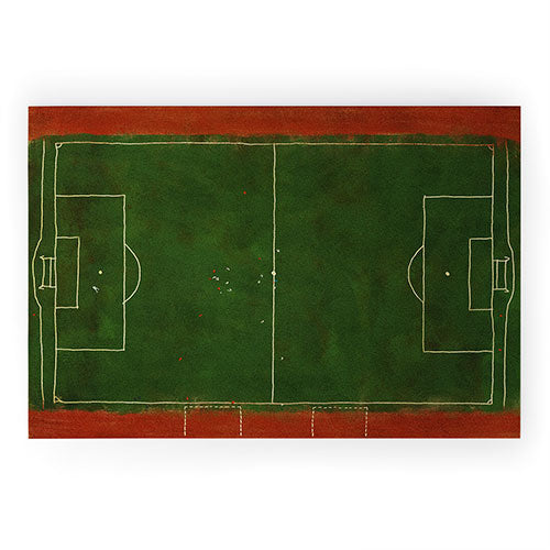 Society6 Design Studio Soccer Field Aerial Painting Welcome Mat