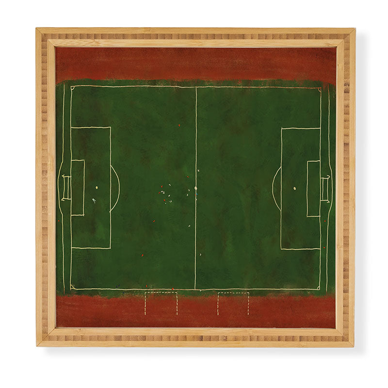 Society6 Design Studio Soccer Field Aerial Painting Framed Wall Art