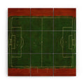 Society6 Design Studio Soccer Field Aerial Painting Wood Wall Mural