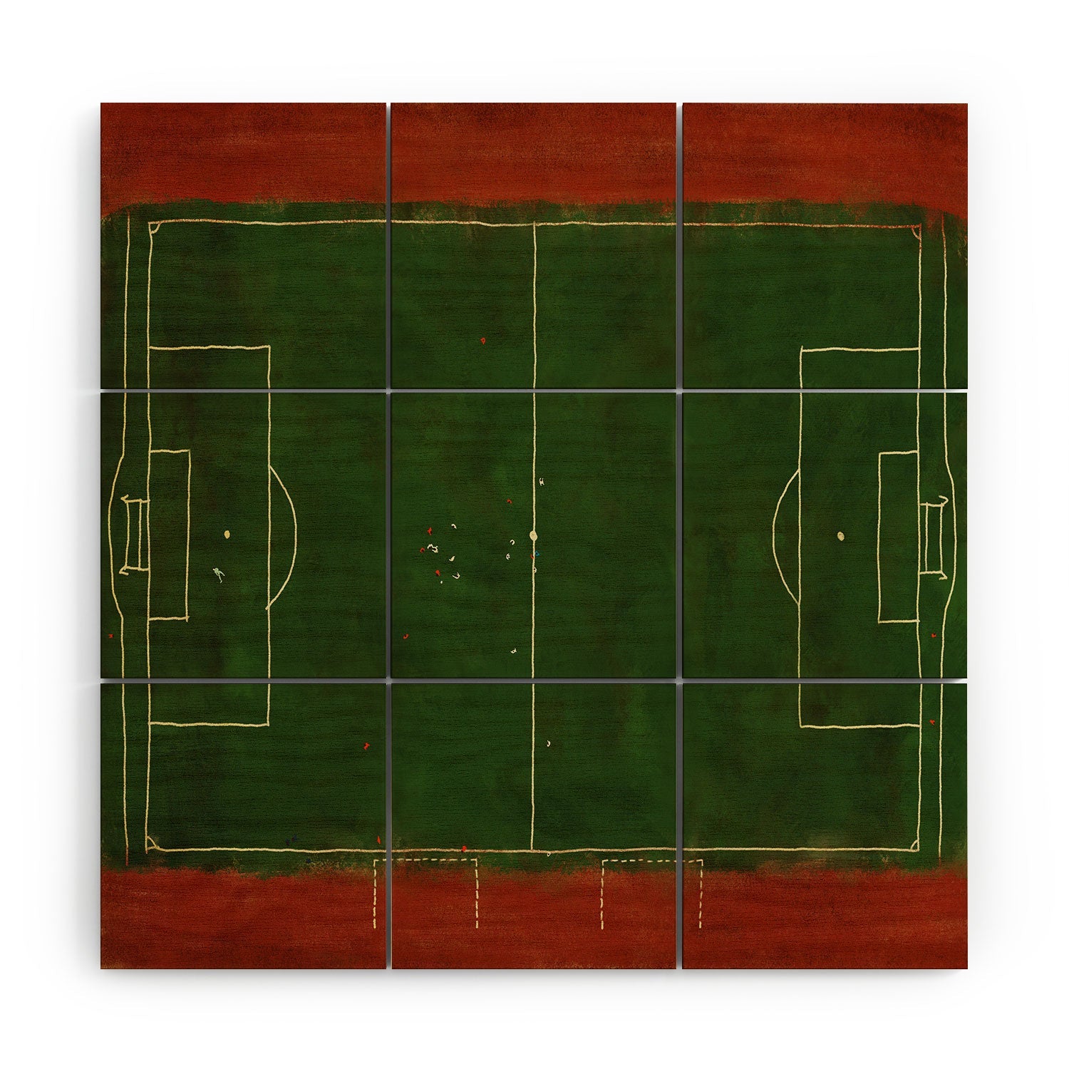 Society6 Design Studio Soccer Field Aerial Painting Wood Wall Mural