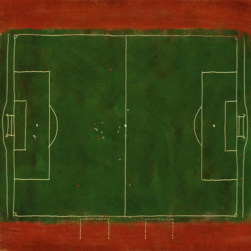 Society6 Design Studio Soccer Field Aerial Painting Shower Curtain
