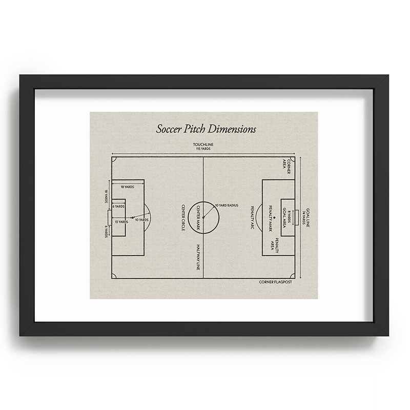 Society6 Design Studio Soccer Pitch Dimensions Recessed Framing Rectangle