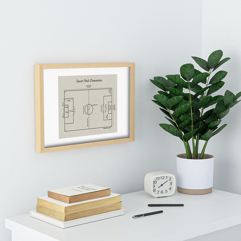 Society6 Design Studio Soccer Pitch Dimensions Recessed Framing Rectangle