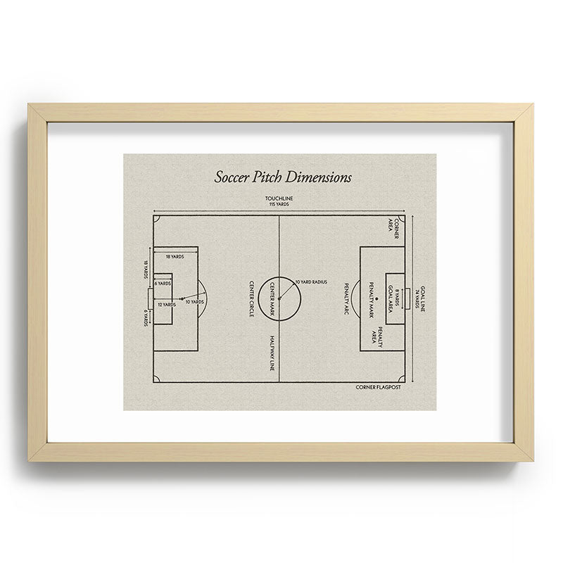 Society6 Design Studio Soccer Pitch Dimensions Recessed Framing Rectangle