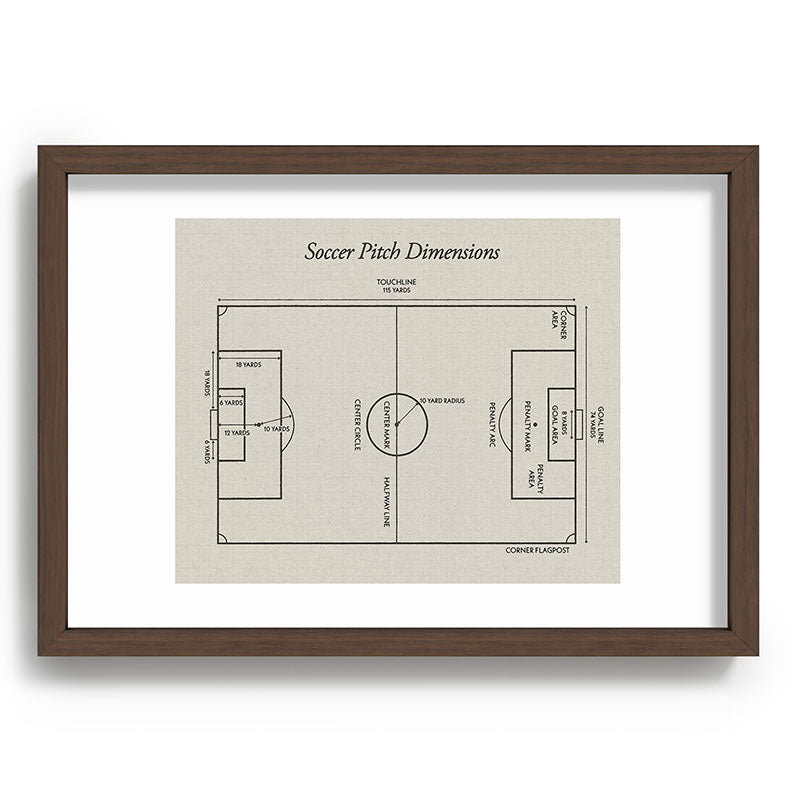 Society6 Design Studio Soccer Pitch Dimensions Recessed Framing Rectangle