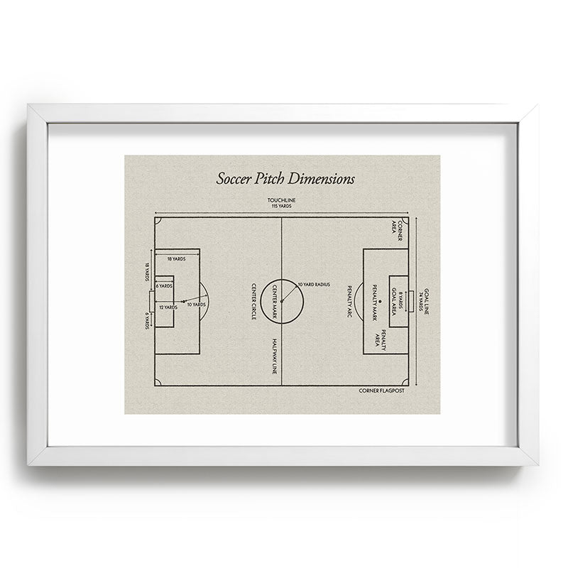 Society6 Design Studio Soccer Pitch Dimensions Recessed Framing Rectangle