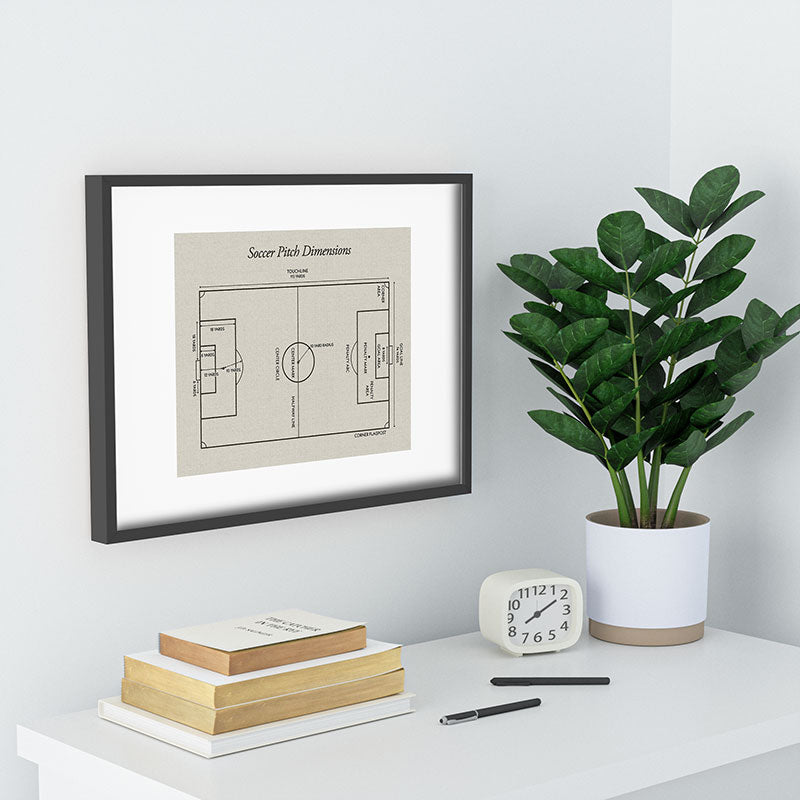 Society6 Design Studio Soccer Pitch Dimensions Recessed Framing Rectangle