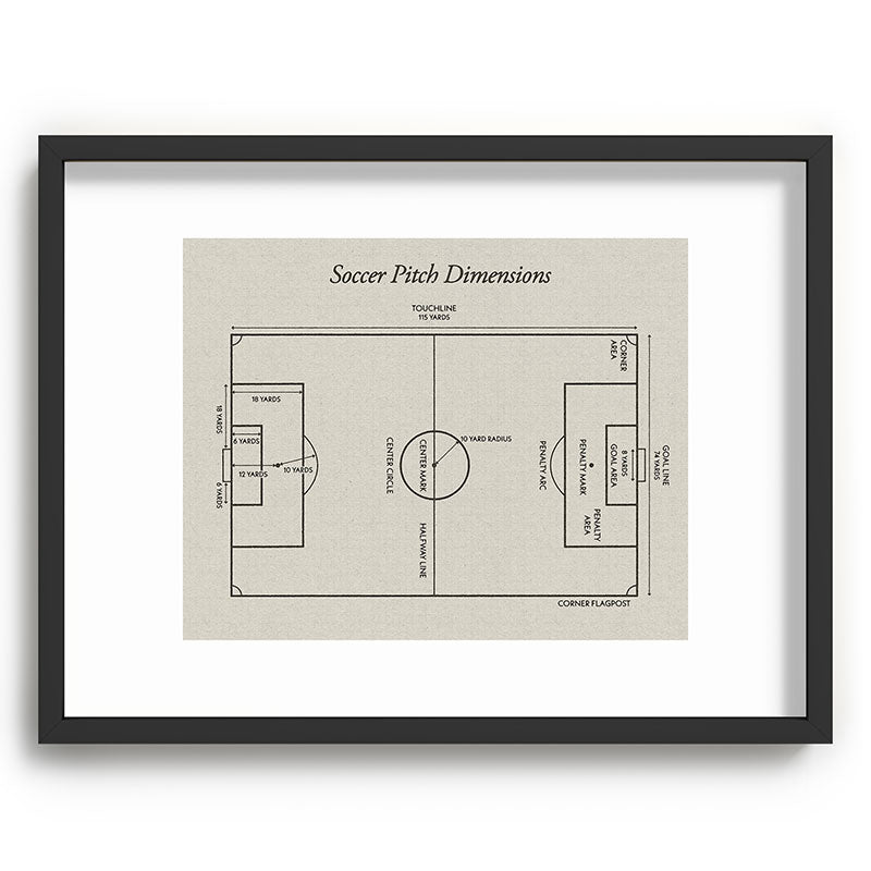 Society6 Design Studio Soccer Pitch Dimensions Recessed Framing Rectangle
