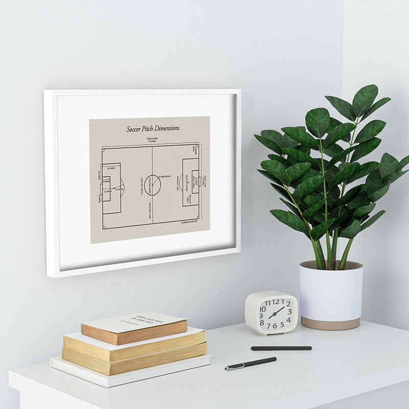 Society6 Design Studio Soccer Pitch Dimensions Recessed Framing Rectangle