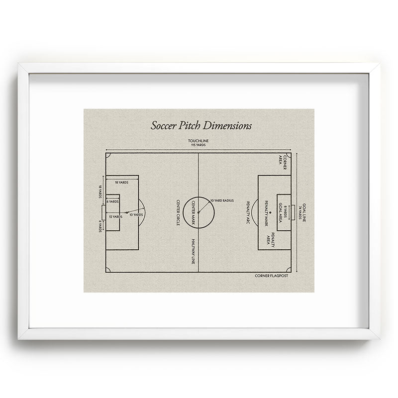Society6 Design Studio Soccer Pitch Dimensions Recessed Framing Rectangle