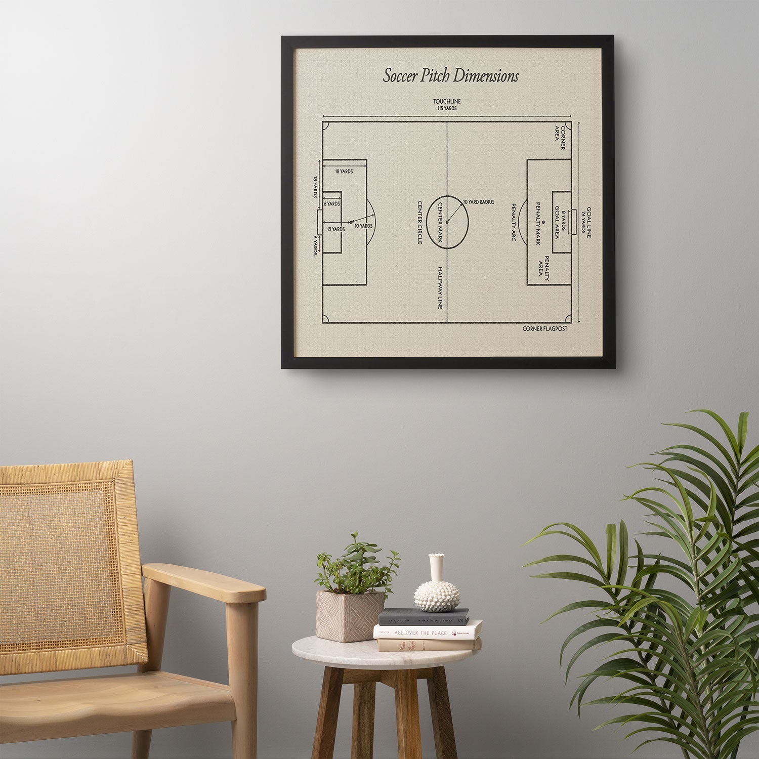 Society6 Design Studio Soccer Pitch Dimensions Framed Wall Art