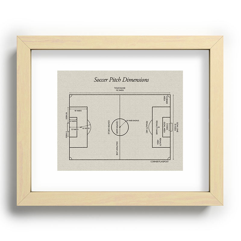 Society6 Design Studio Soccer Pitch Dimensions Recessed Framing Rectangle