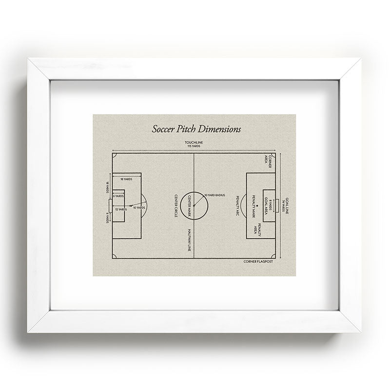 Society6 Design Studio Soccer Pitch Dimensions Recessed Framing Rectangle