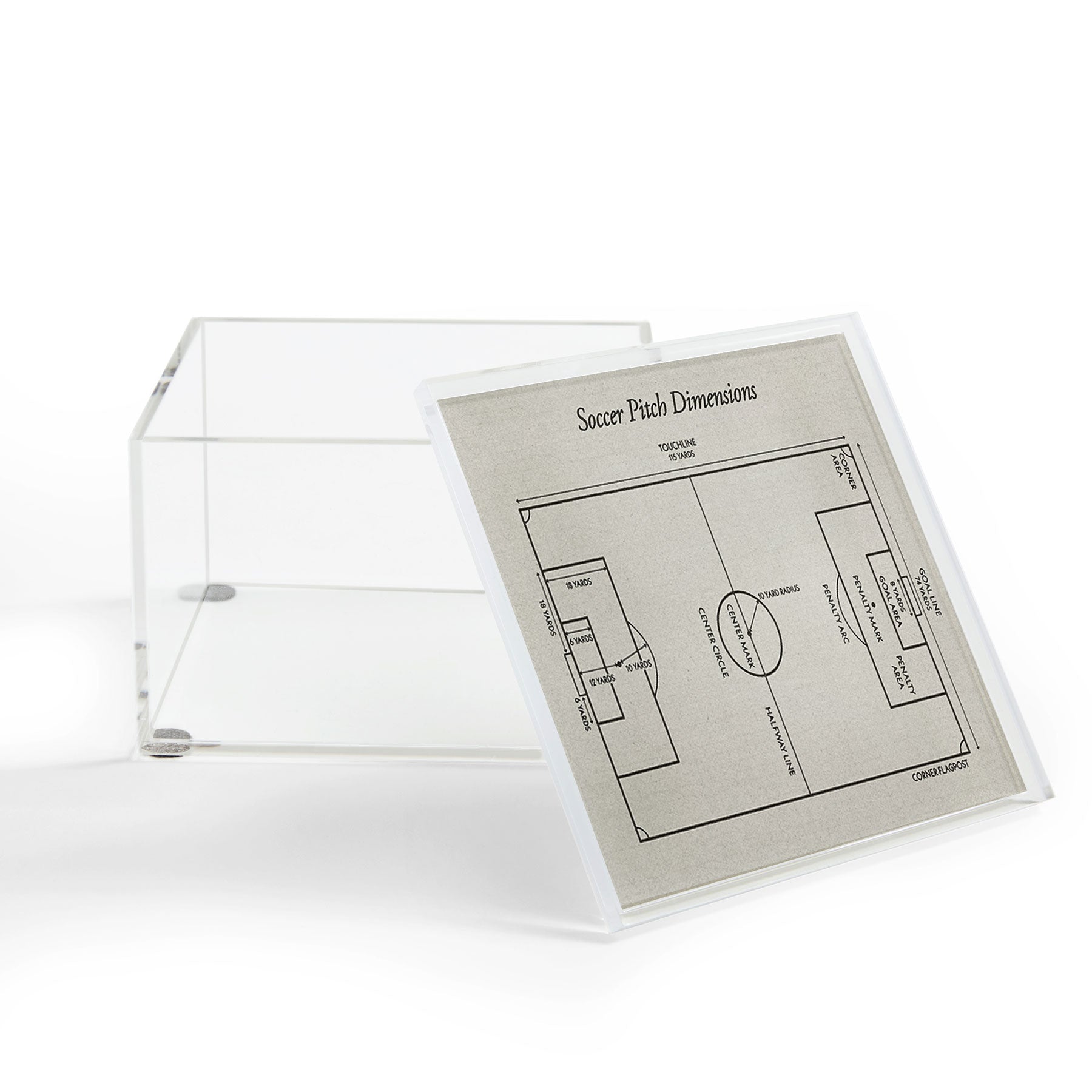 Society6 Design Studio Soccer Pitch Dimensions Acrylic Box