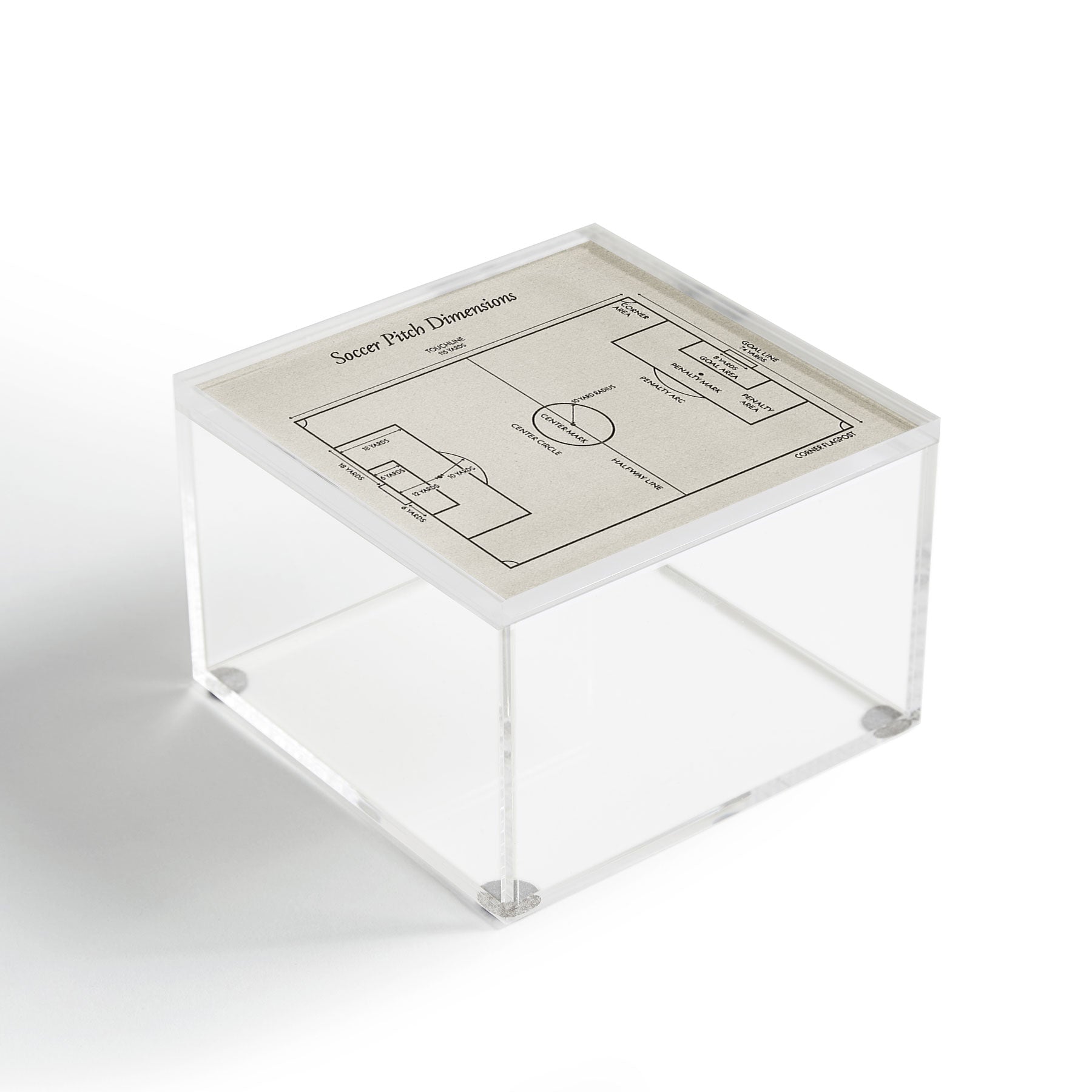 Society6 Design Studio Soccer Pitch Dimensions Acrylic Box