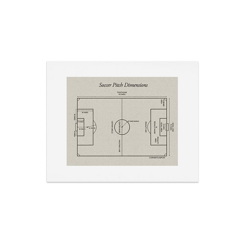 Society6 Design Studio Soccer Pitch Dimensions Art Print