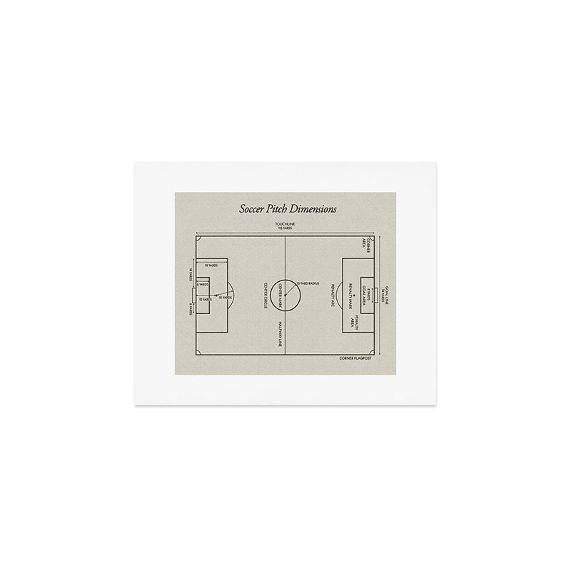 Society6 Design Studio Soccer Pitch Dimensions Art Print
