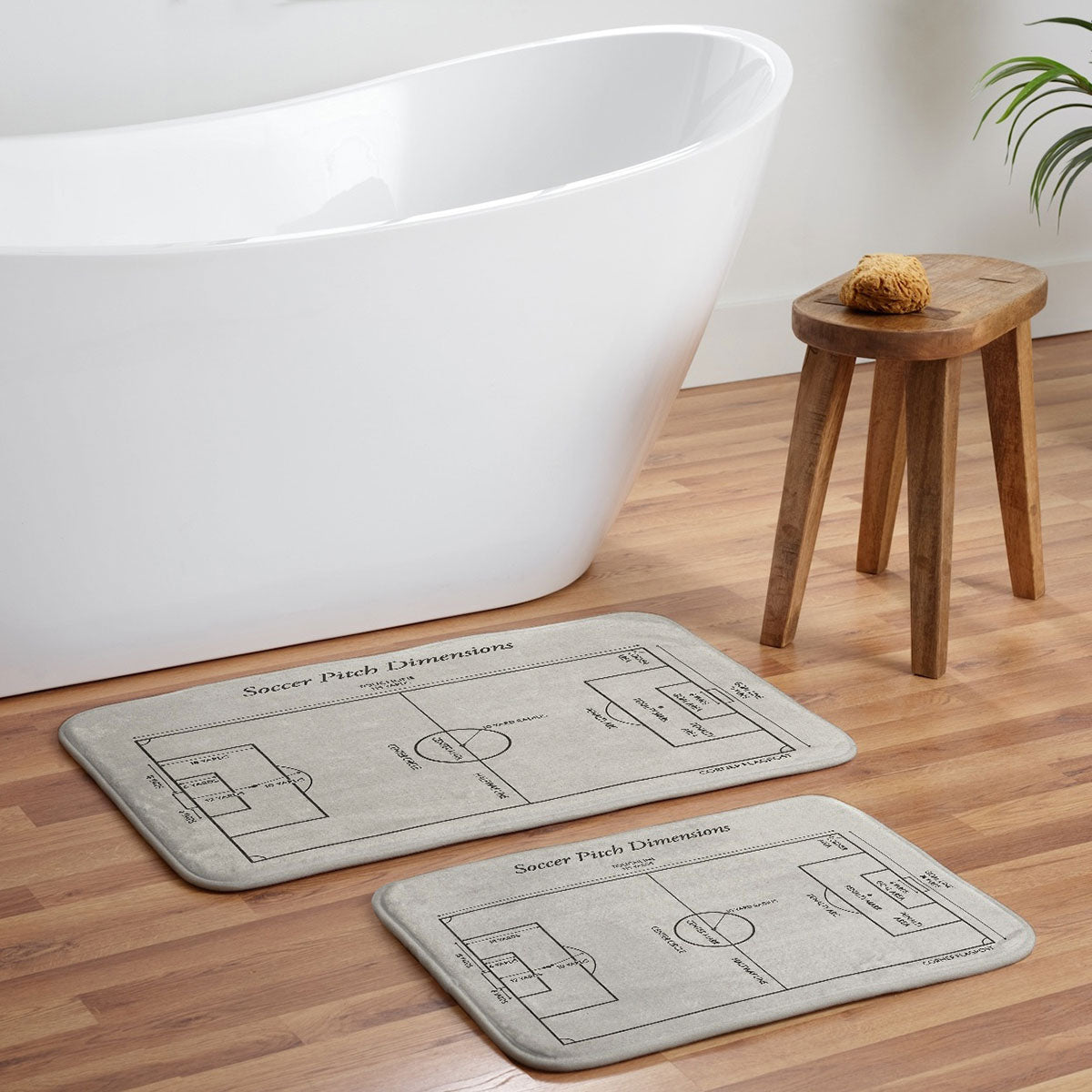 Society6 Design Studio Soccer Pitch Dimensions Memory Foam Bath Mat