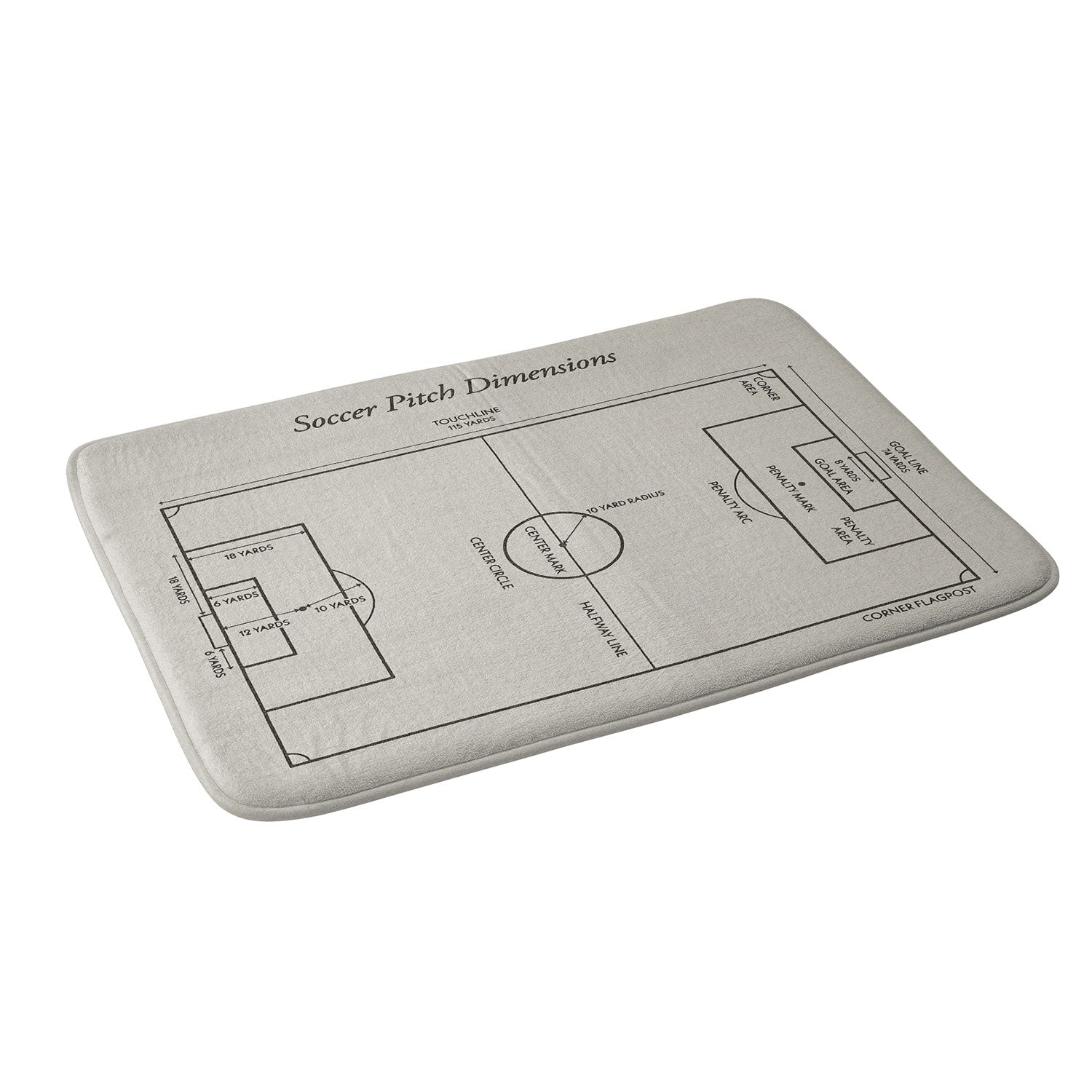 Society6 Design Studio Soccer Pitch Dimensions Memory Foam Bath Mat