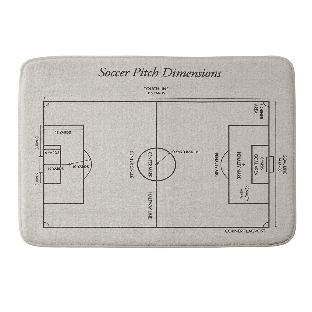 Society6 Design Studio Soccer Pitch Dimensions Memory Foam Bath Mat