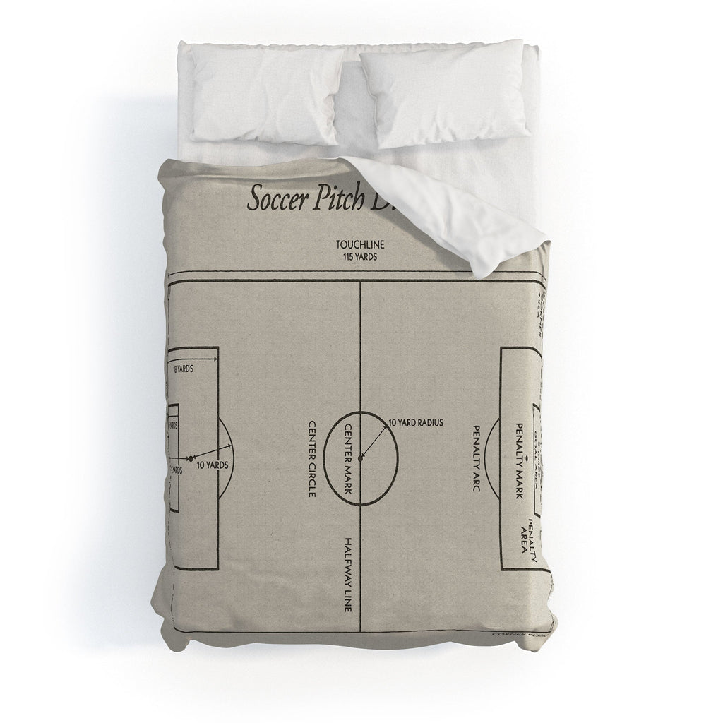 Society6 Design Studio Soccer Pitch Dimensions Duvet Cover