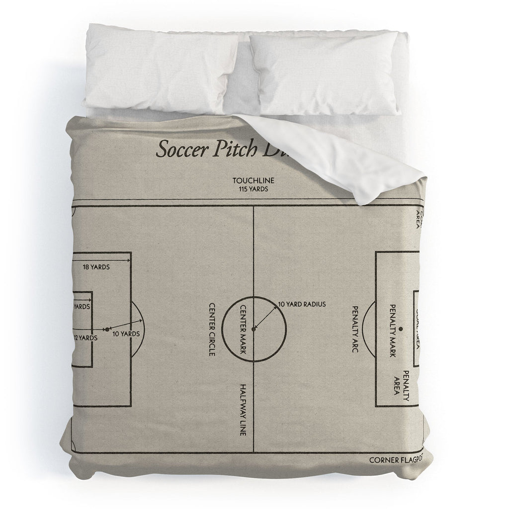 Society6 Design Studio Soccer Pitch Dimensions Duvet Cover