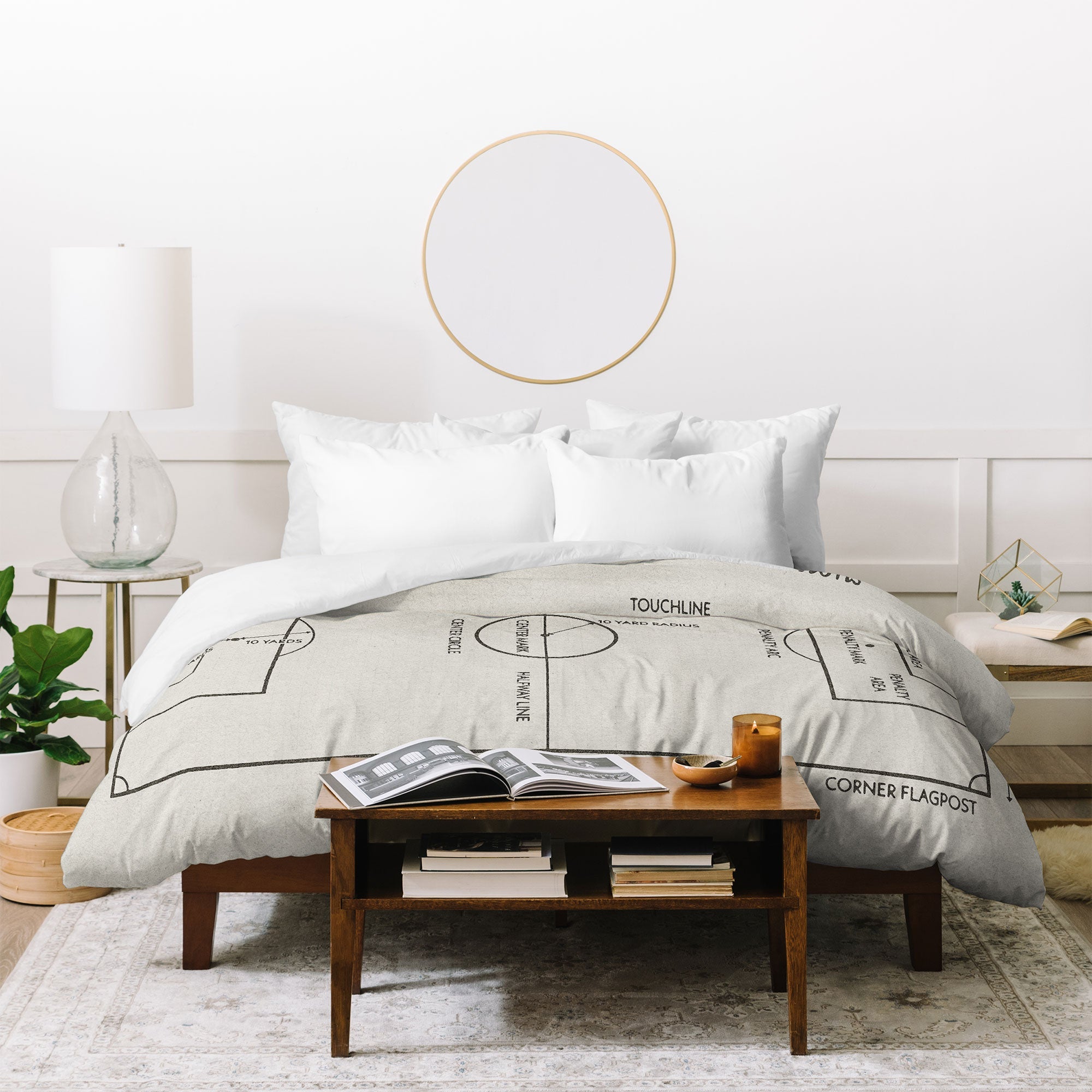 Society6 Design Studio Soccer Pitch Dimensions Duvet Cover