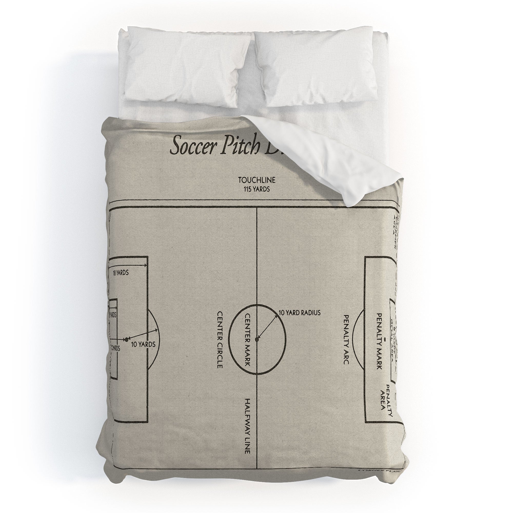 Society6 Design Studio Soccer Pitch Dimensions Duvet Cover