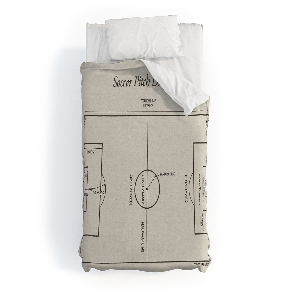 Society6 Design Studio Soccer Pitch Dimensions Duvet Cover