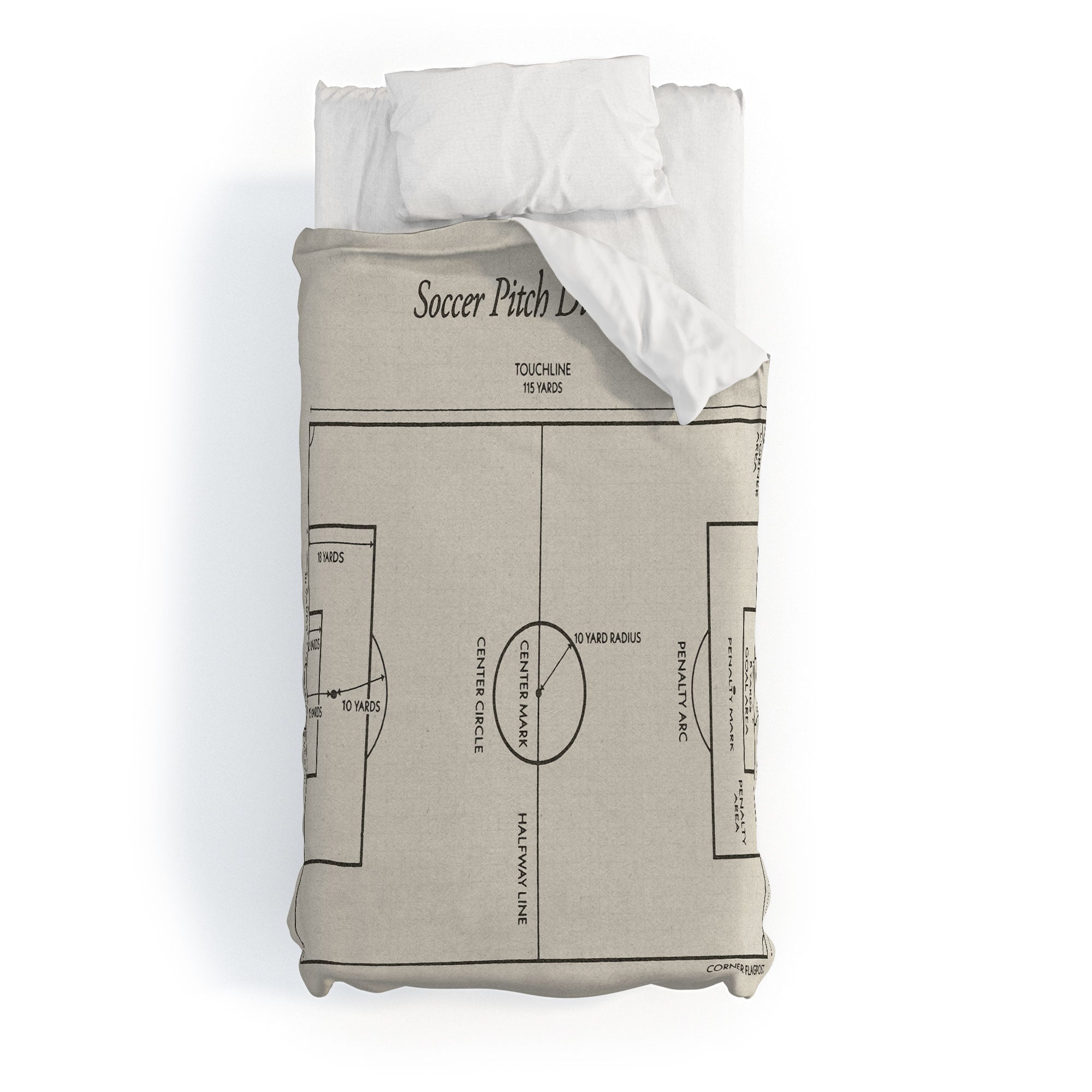 Society6 Design Studio Soccer Pitch Dimensions Duvet Cover