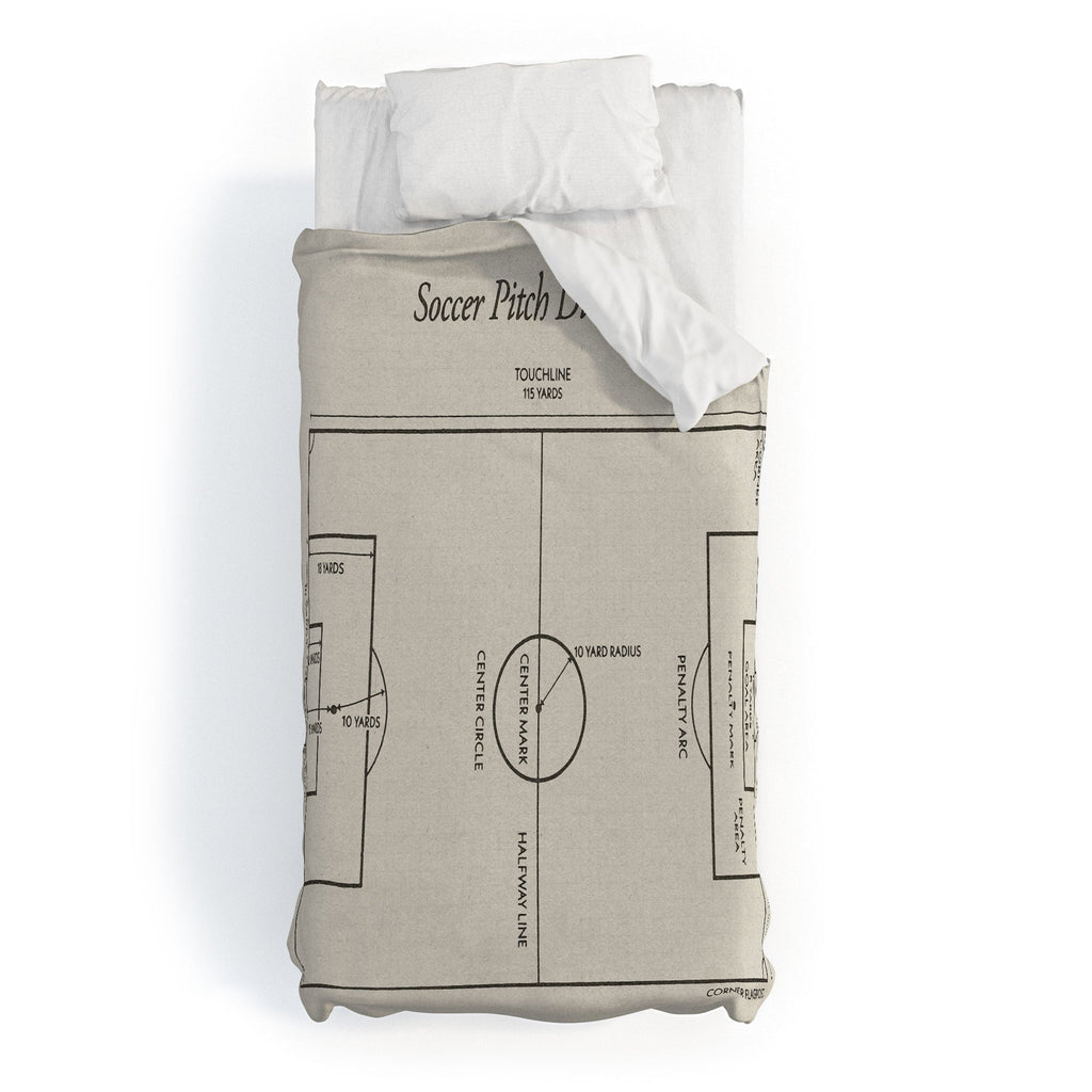 Society6 Design Studio Soccer Pitch Dimensions Duvet Cover