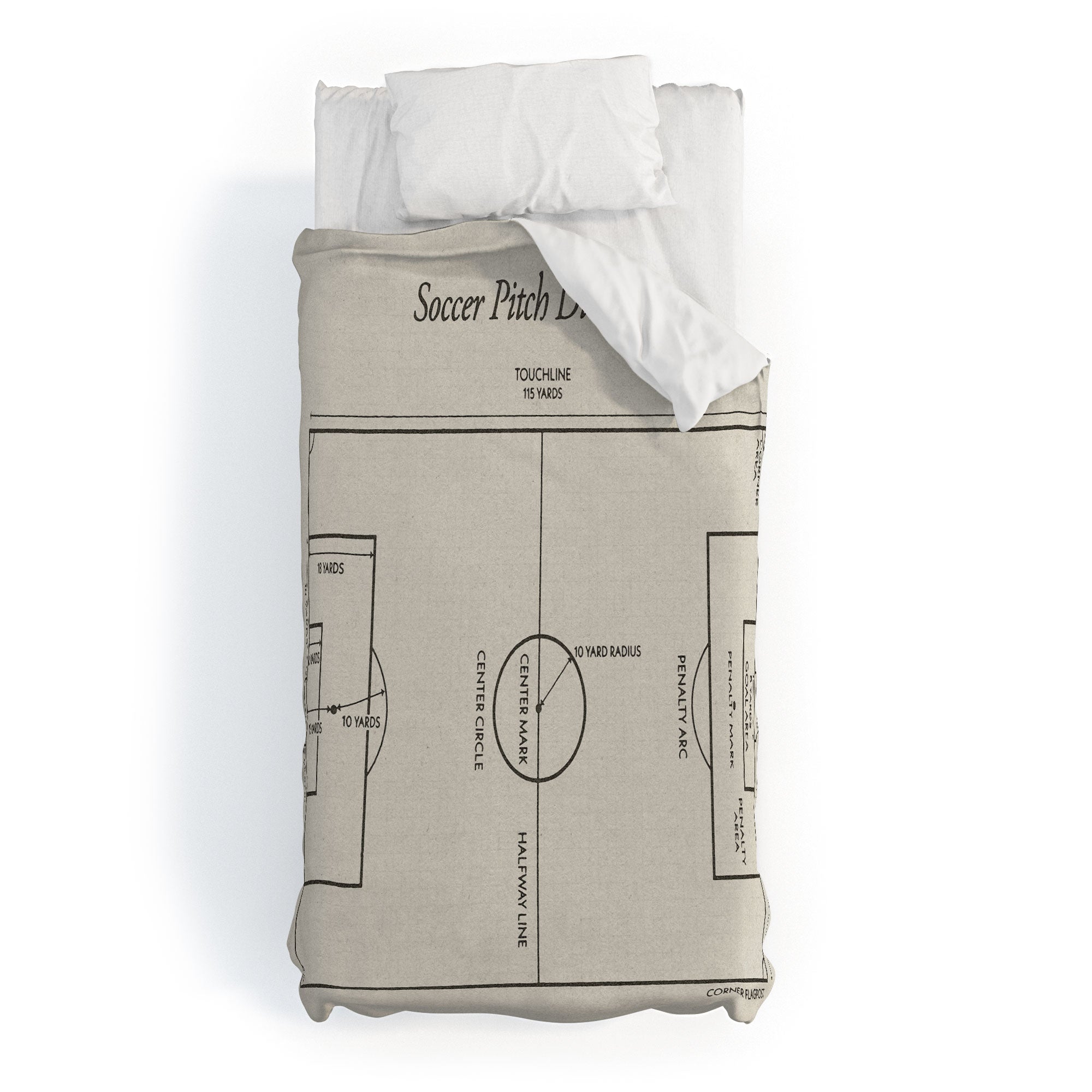 Society6 Design Studio Soccer Pitch Dimensions Duvet Cover