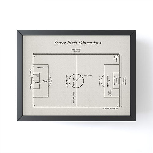 Society6 Design Studio Soccer Pitch Dimensions Framed Mini Art Print